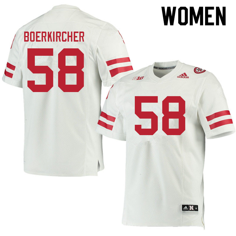 Women #58 Ian Boerkircher Nebraska Cornhuskers College Football Jerseys Sale-White